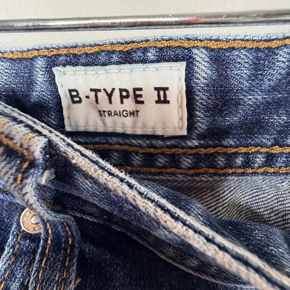AG Adriano Goldschmied B-Type II Straight Jeans 33 Blue Medium Wash Denim